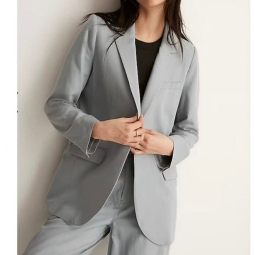 Madewell Oversized Linen Larsen Classic Minimalist Blazer in Drapeweave Size XL - Picture 2 of 9